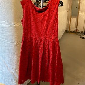 Red lace dress